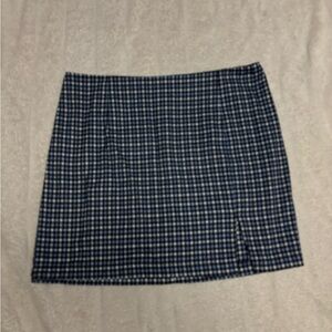 Wild Fable Navy Checkered Mini Skirt